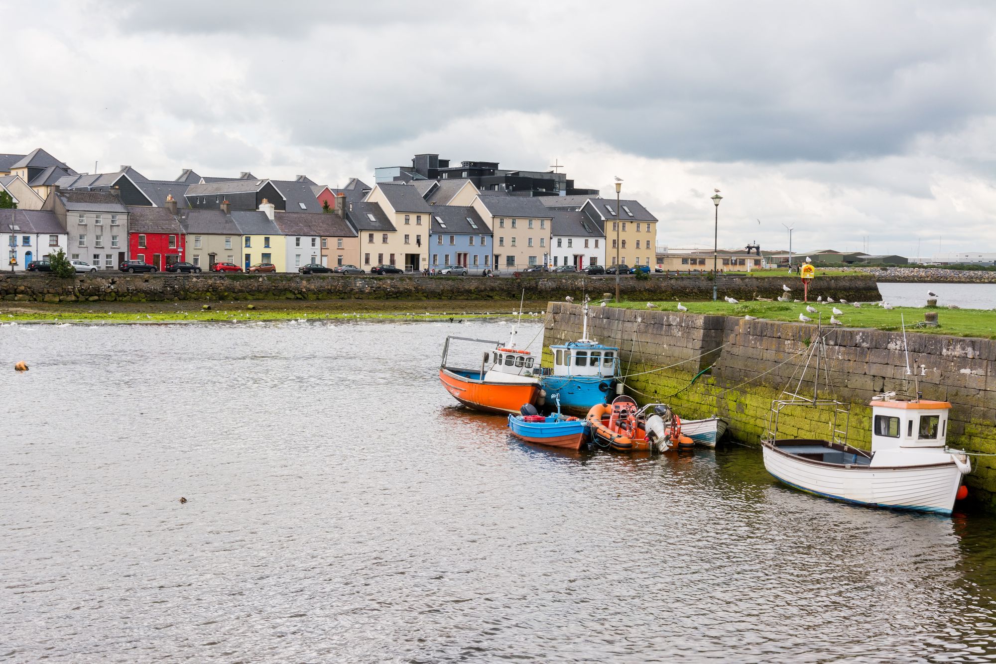 The quay and harbour front of Galway city along the River Corrib