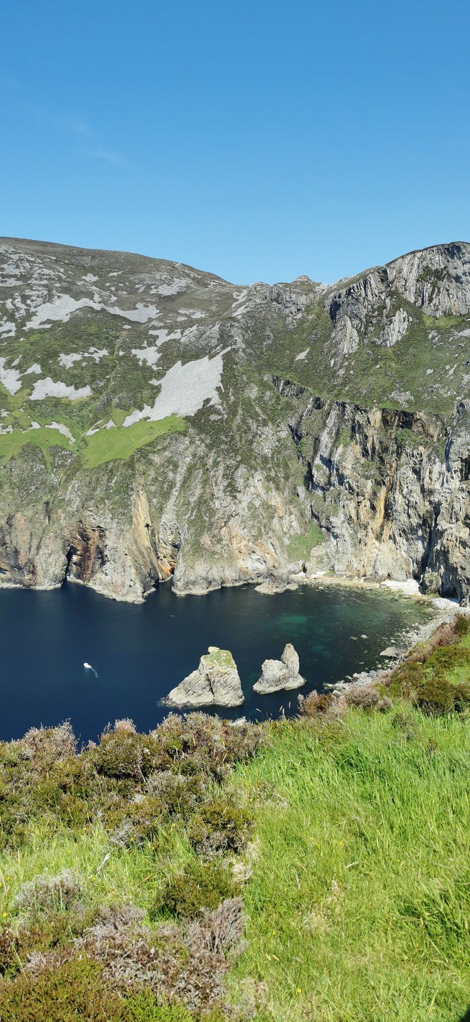 The cliff faces of Slieve League dropping to the sea in County Donegal